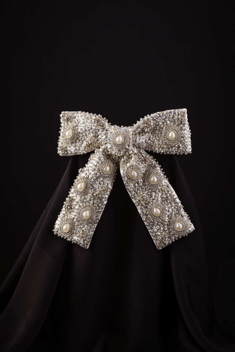 Eliza Ceremony Feather Hair Bow main image 1